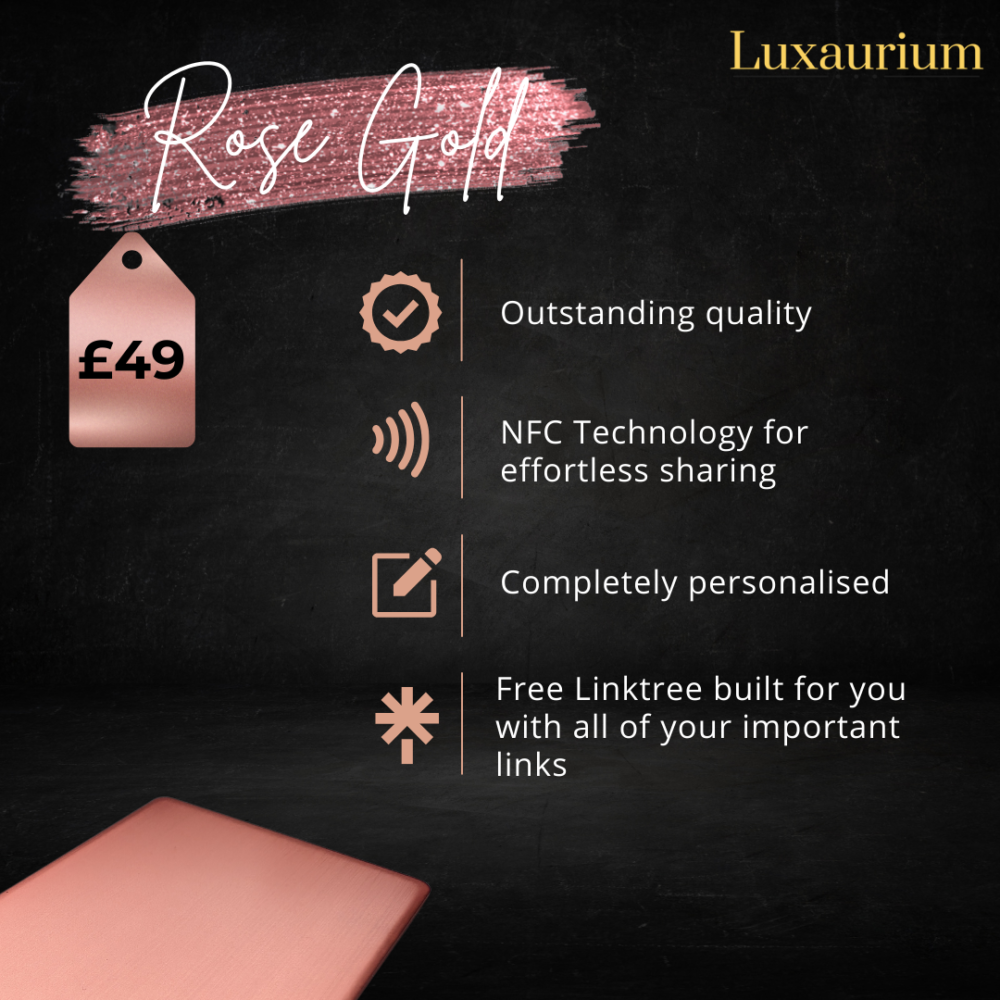 Rose Gold Metal NFC Business Card - Image 2